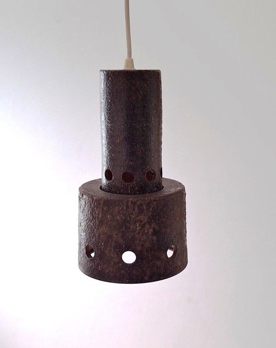 Image 1 of Hanglamp, Keramiek, Bestaande Uit 2 Delen, Kelk En Stam, Vintage