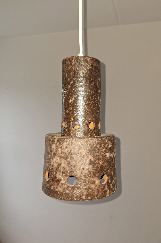 Image 1 of Hanglamp, Keramiek, Bestaande Uit 2 Delen, Kelk En Stam, Vintage