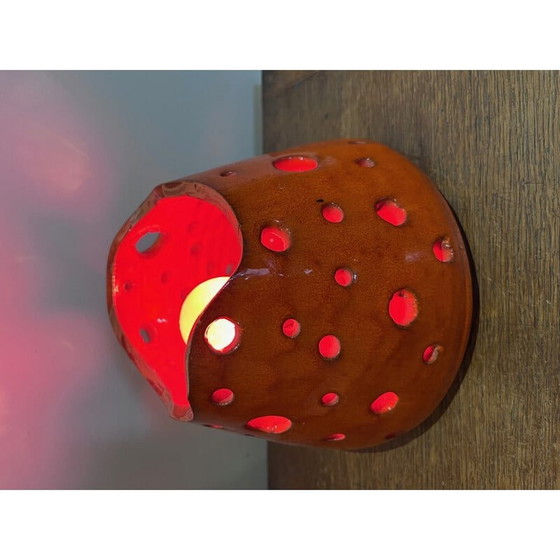 Image 1 of Vintage oranje lamp van keramiek, jaren 1960