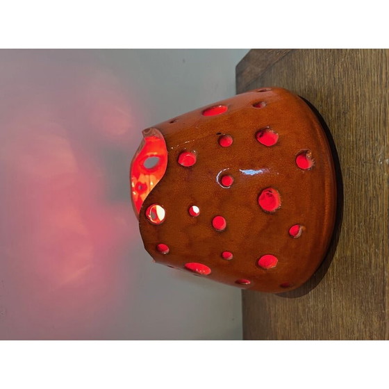 Image 1 of Vintage oranje lamp van keramiek, jaren 1960