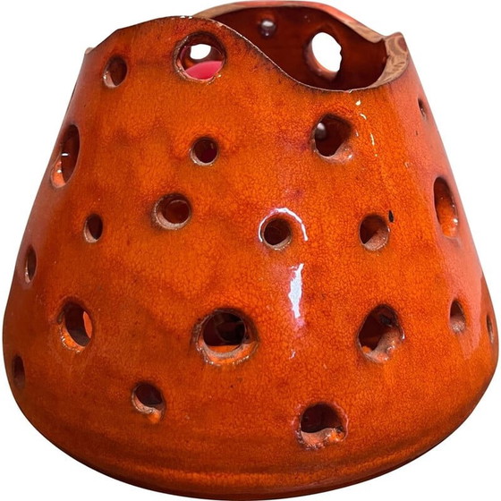 Image 1 of Vintage oranje lamp van keramiek, jaren 1960