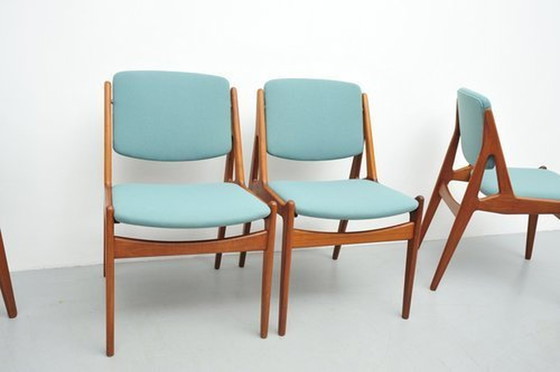 Image 1 of Arne Vodder Ella Eetkamerstoelen In Teak 1960