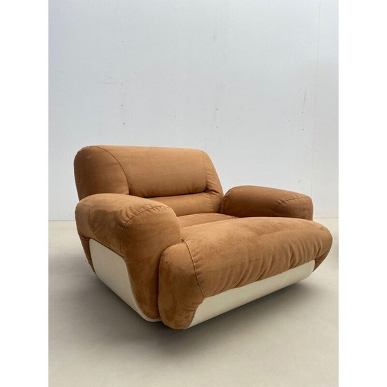 Image 1 of Paar nubuckleren fauteuils uit de Mid Century, Italië 1970