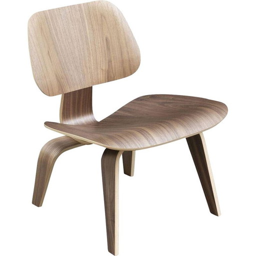 Vintage Lcw stoel in walnoot van Charles en Ray Eames voor Herman Miller
