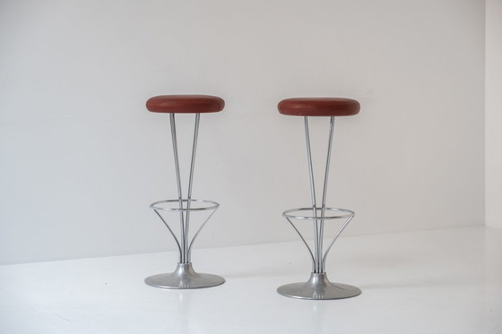 Image 1 of Mooie set barkrukken van Piet Hein voor Fritz Hansen, Denemarken 1960.