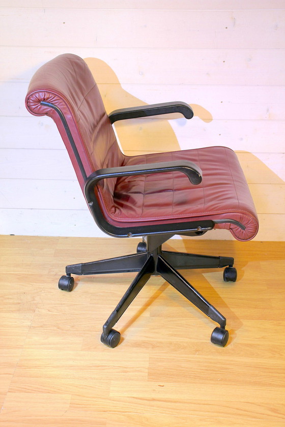 Image 1 of Paar chocolade leren fauteuils van Richard Sapper voor Knoll