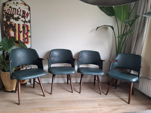 4X Pastoe In Goede Staat, Vintage Design Eetkamerstoelen Type Ft30 Door Cees Braakman 