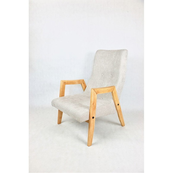 Image 1 of Vintage fauteuil in beige stof van Edmund Homa, 1970