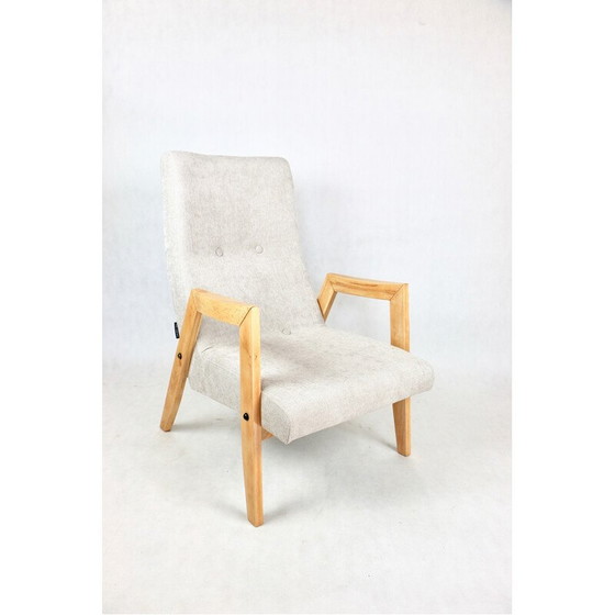 Image 1 of Vintage fauteuil in beige stof van Edmund Homa, 1970