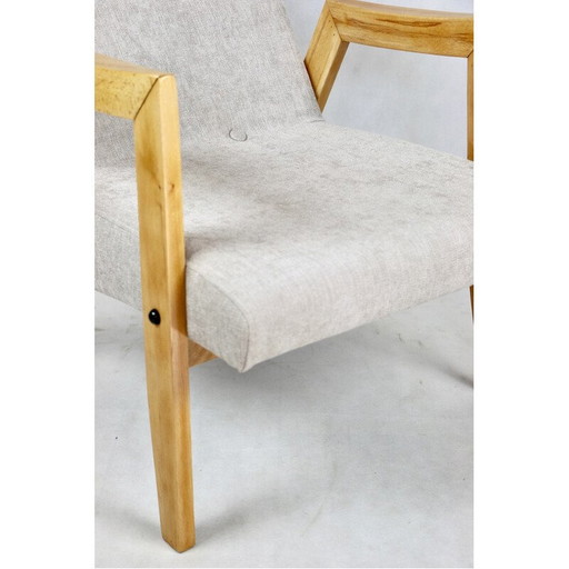 Vintage fauteuil in beige stof van Edmund Homa, 1970