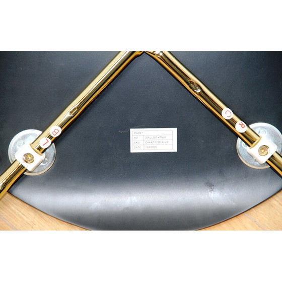 Image 1 of Set van 8 vintage eetkamerstoelen van goud metaal en zwart hout