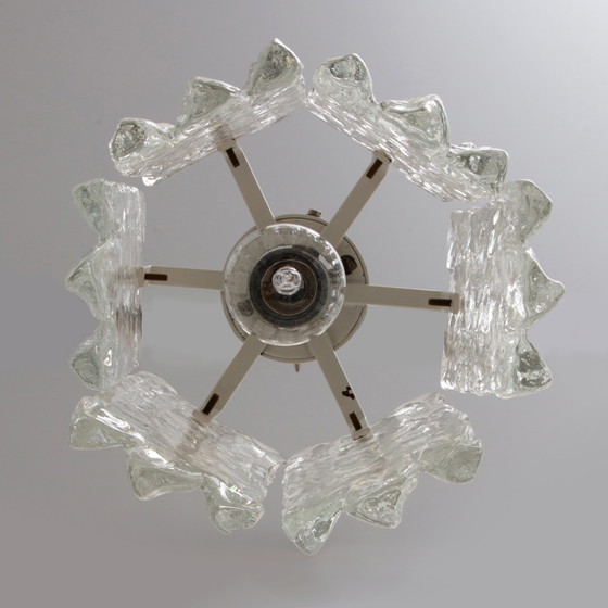 Image 1 of Kalmar Plafondlamp van glas 1960 Oostenrijk.