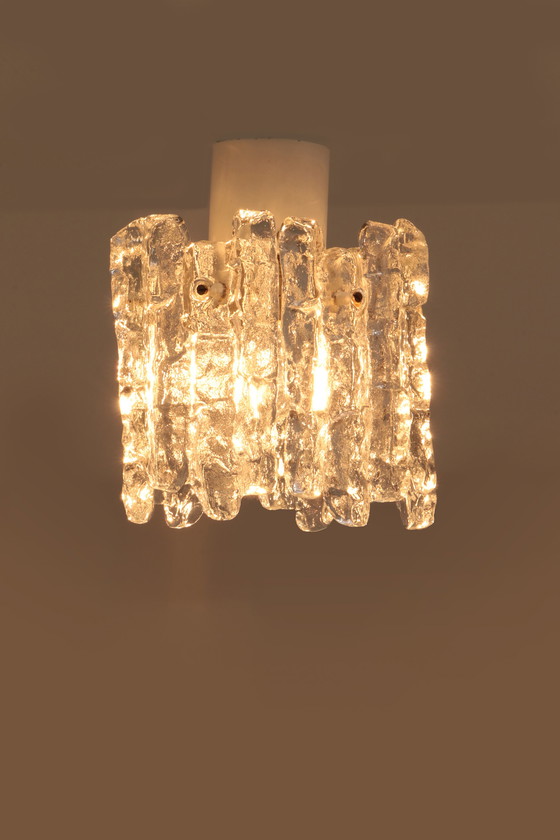 Image 1 of Kalmar Plafondlamp van glas 1960 Oostenrijk.