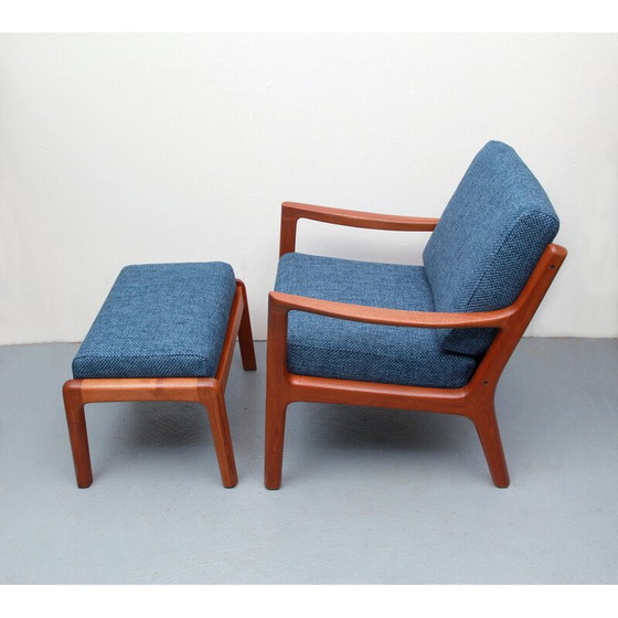 Image 1 of Vintage fauteuil en ottomane in teak door Ole Wanscher voor Cado, jaren 1960