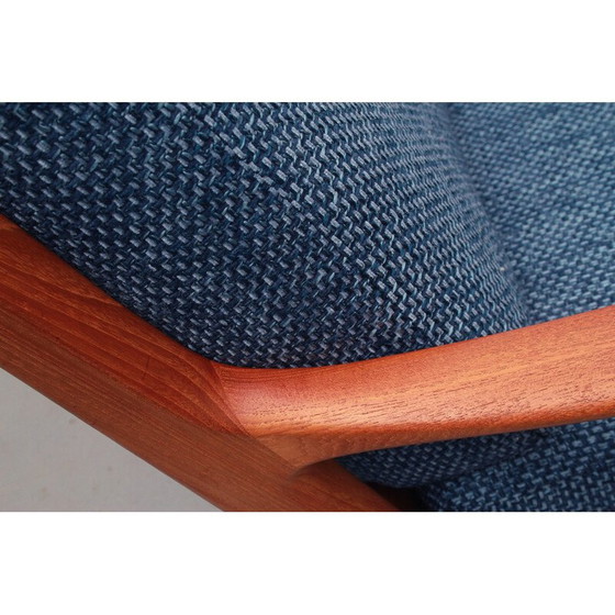Image 1 of Vintage fauteuil en ottomane in teak door Ole Wanscher voor Cado, jaren 1960