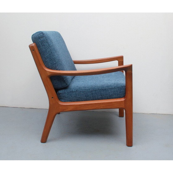 Image 1 of Vintage fauteuil en ottomane in teak door Ole Wanscher voor Cado, jaren 1960