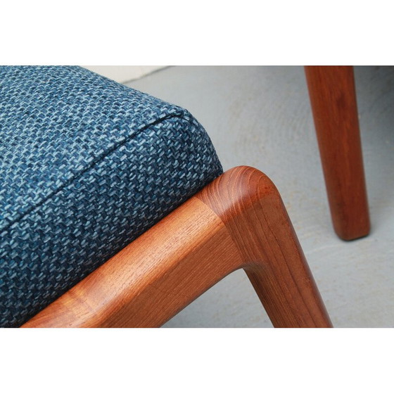 Image 1 of Vintage fauteuil en ottomane in teak door Ole Wanscher voor Cado, jaren 1960