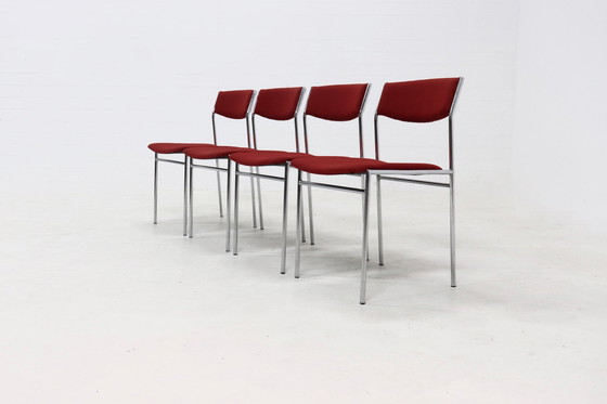 Image 1 of 4 X Vintage Gijs Van Der Sluis Eetkamerstoelen