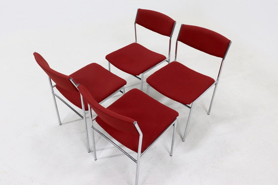 Image 1 of 4 X Vintage Gijs Van Der Sluis Eetkamerstoelen