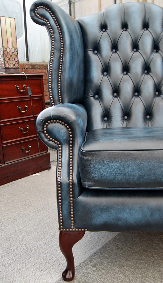 Image 1 of 2x Chesterfield Wing chairs Oorfauteuils