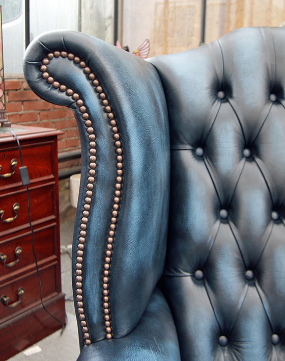 Image 1 of 2x Chesterfield Wing chairs Oorfauteuils