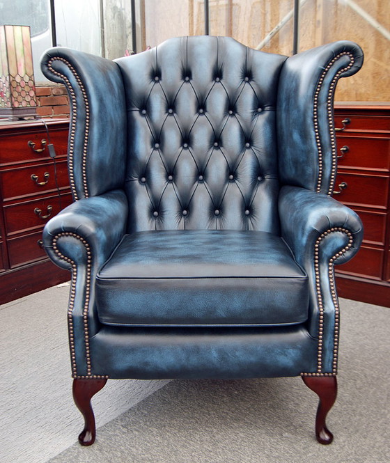 Image 1 of 2x Chesterfield Wing chairs Oorfauteuils