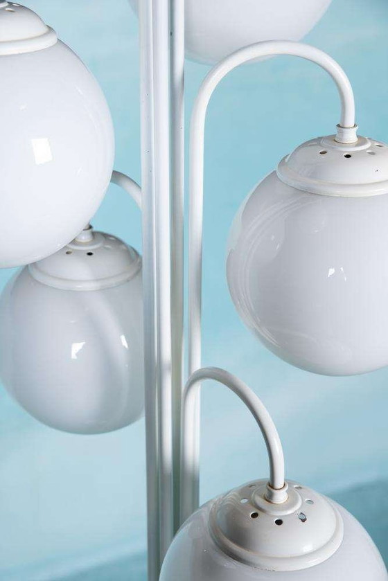 Image 1 of Space age vloerlamp glas&marmer, minimalist XL floorlamp