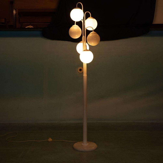 Image 1 of Space age vloerlamp glas&marmer, minimalist XL floorlamp