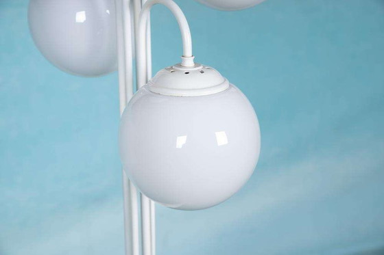 Image 1 of Space age vloerlamp glas&marmer, minimalist XL floorlamp