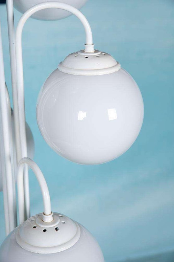 Image 1 of Space age vloerlamp glas&marmer, minimalist XL floorlamp