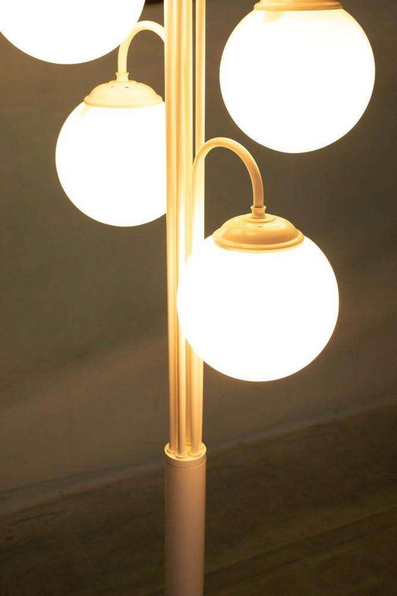 Image 1 of Space age vloerlamp glas&marmer, minimalist XL floorlamp