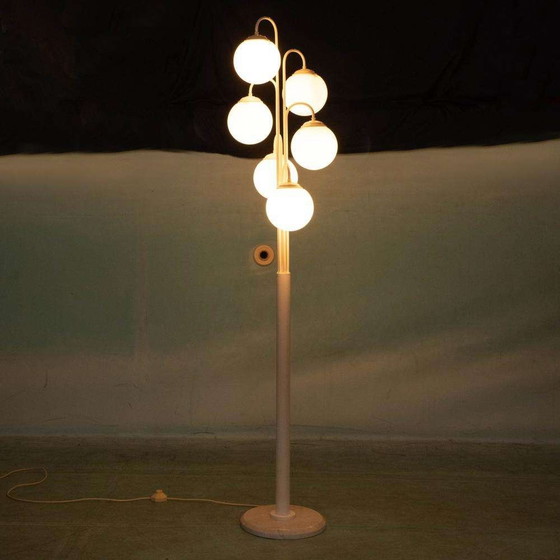 Image 1 of Space age vloerlamp glas&marmer, minimalist XL floorlamp