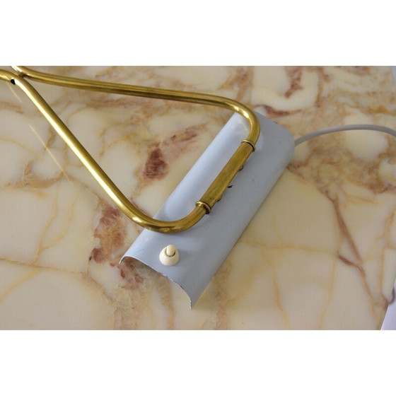 Image 1 of Vintage lichtblauwe metalen en messing wandlamp van Cosack, Duitsland 1950