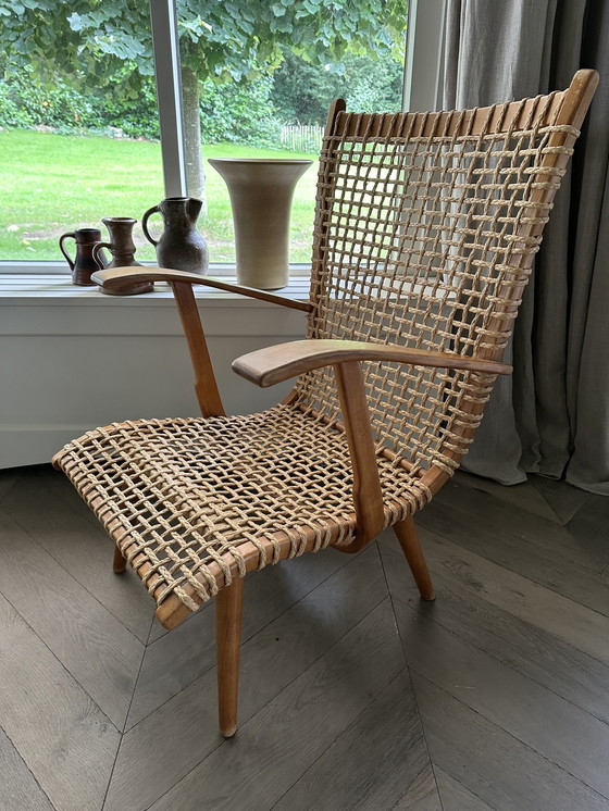 Image 1 of Vintage dutch rieten fauteuil ‘50