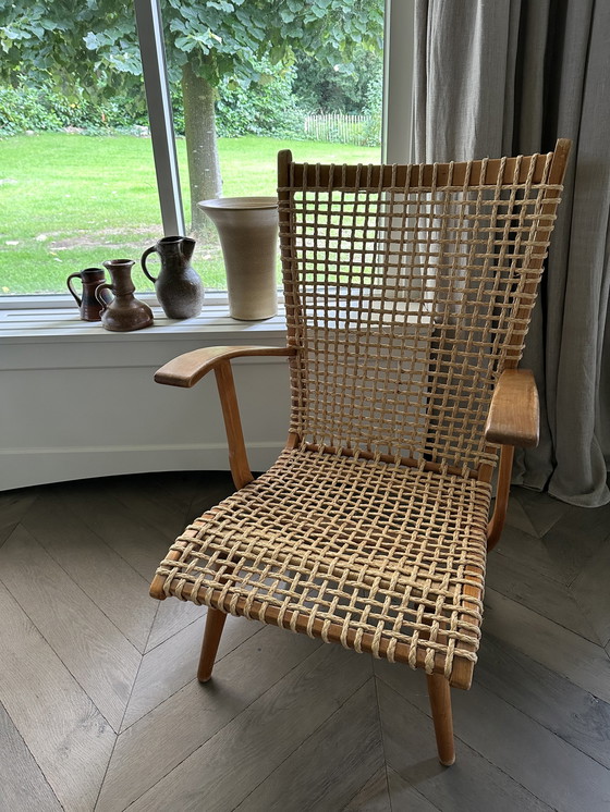 Image 1 of Vintage dutch rieten fauteuil ‘50