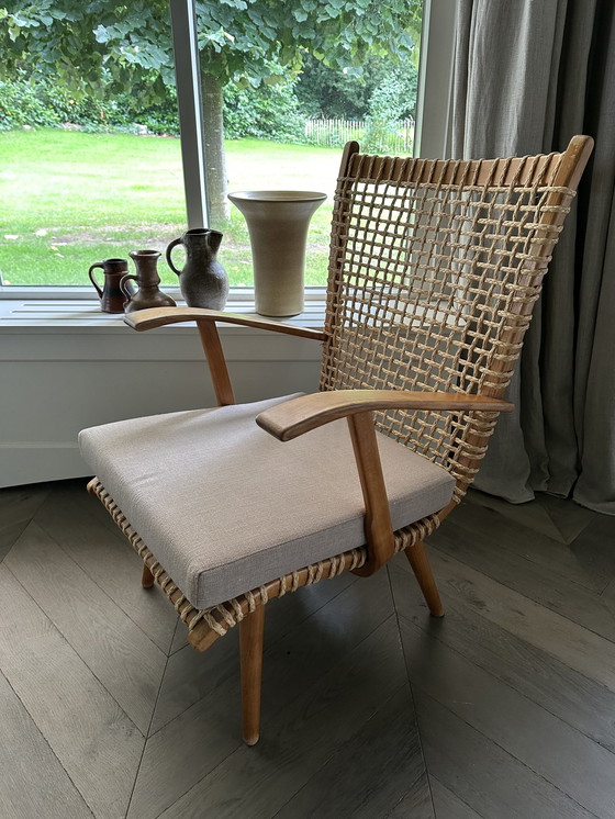 Image 1 of Vintage dutch rieten fauteuil ‘50