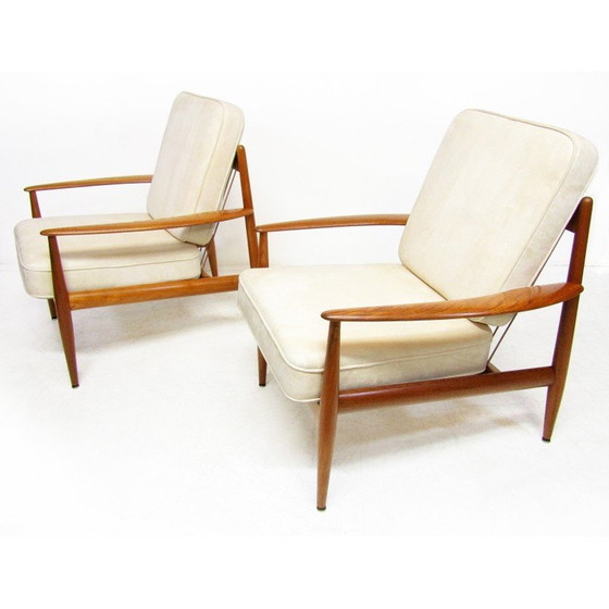 Image 1 of Paar vintage Deense fauteuils van Grete Jalk voor France en Daverkosen, jaren 1950