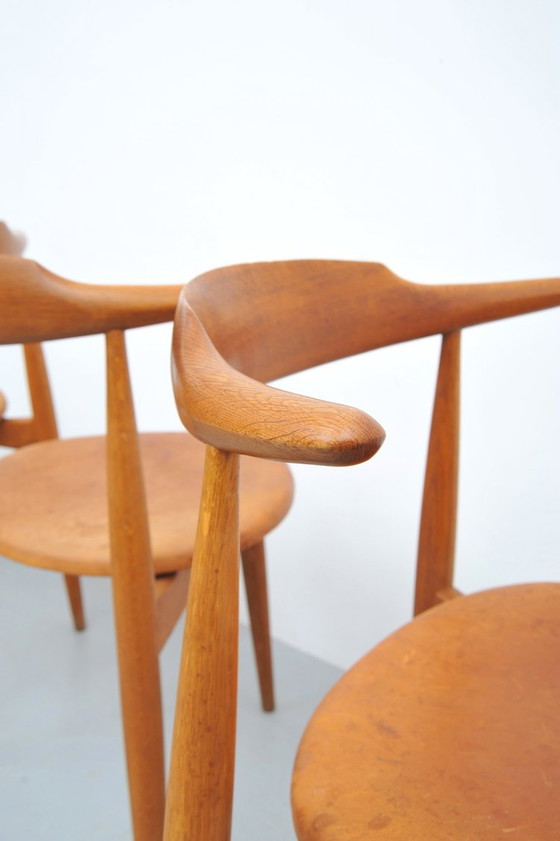 Image 1 of Hans J. Wegner Hart Stoel Fh4104 1952 In Eik En Leder