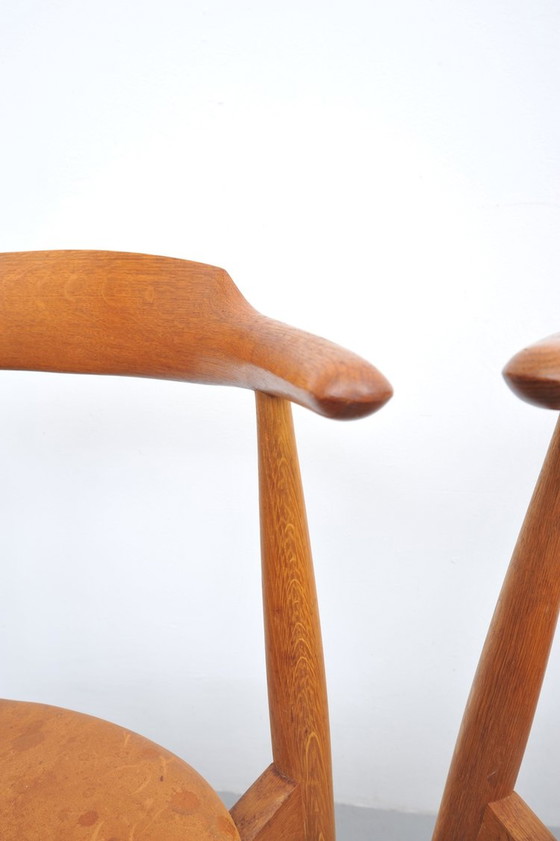 Image 1 of Hans J. Wegner Hart Stoel Fh4104 1952 In Eik En Leder