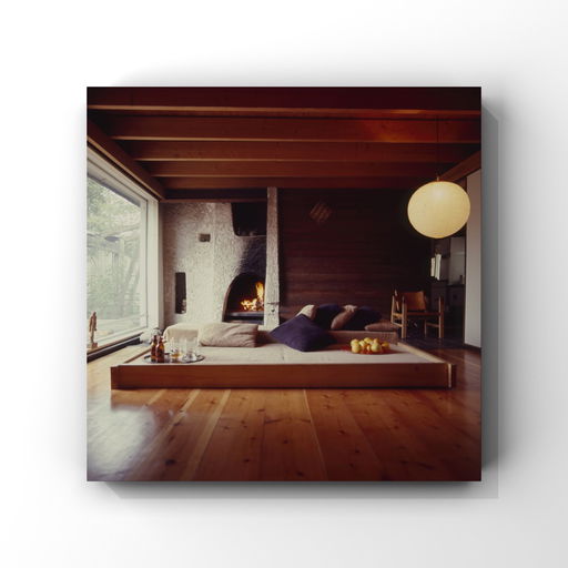 Minimalistisch mid century Scandinavisch interieur | fine art druk | 1970