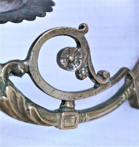 Image 1 of Bronzen Kroonluchter Spiegel Begin 20e eeuw