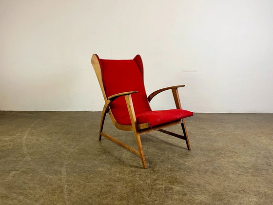 Image 1 of Knoll Antimott Fauteuil Wing Chair 1950 Loungestoel Midden Eeuw