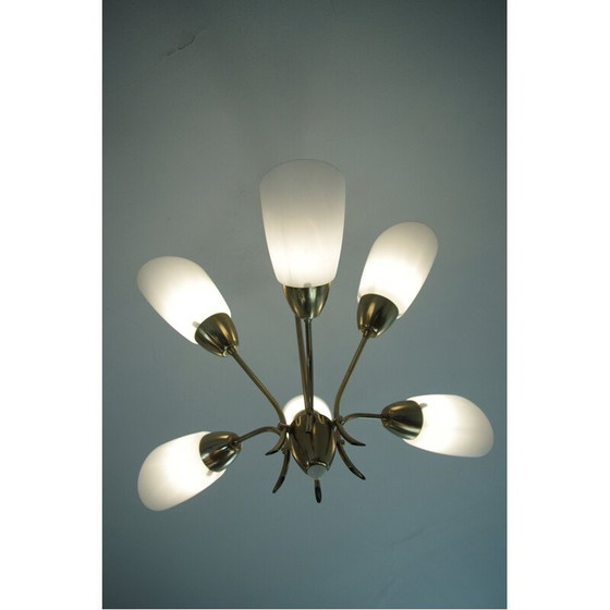 Image 1 of Vintage kroonluchter in de vorm van een bloem 1980