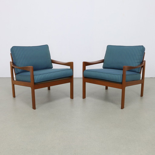 2x Fauteuil Illum Wikkelsö Niels Eilersen, 1960s (Setprijs)