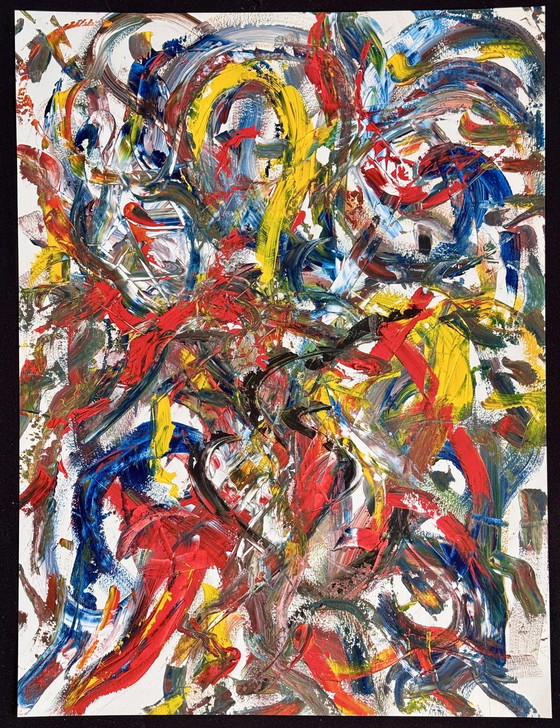 Image 1 of Peter Waterschoot 1969-2022 Abstract schilderij van zeer hoge kwaliteit