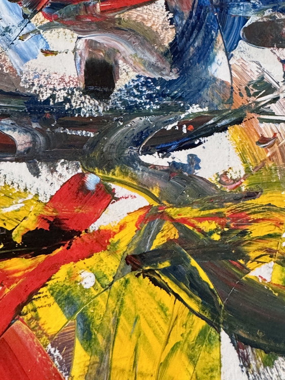 Image 1 of Peter Waterschoot 1969-2022 Abstract schilderij van zeer hoge kwaliteit