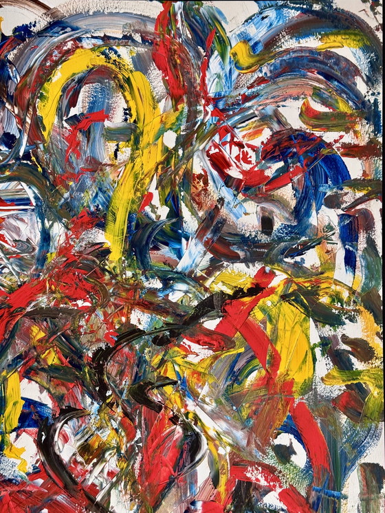 Image 1 of Peter Waterschoot 1969-2022 Abstract schilderij van zeer hoge kwaliteit