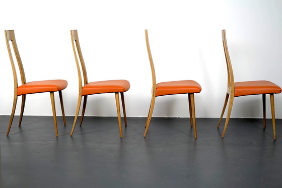 Image 1 of Duitse eetkamerstoelen uit Mid Century van Dettinger, 1950, set van 8