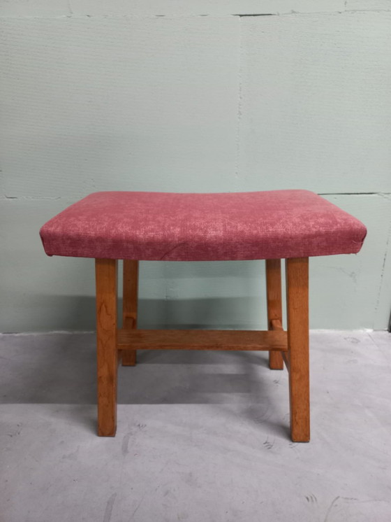Image 1 of Vintage Scandinavische Stijl Jaren 60/70 Bijzetkrukje/Voetenbankje