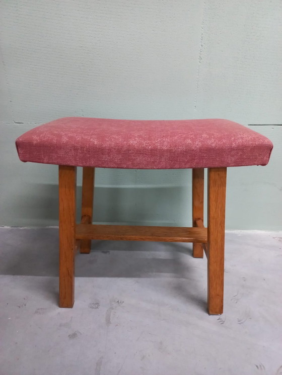 Image 1 of Vintage Scandinavische Stijl Jaren 60/70 Bijzetkrukje/Voetenbankje